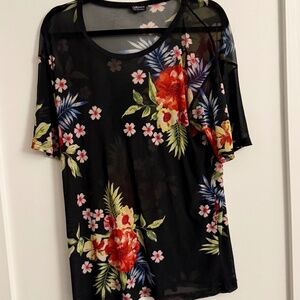 Mission Black Sheer Floral Top